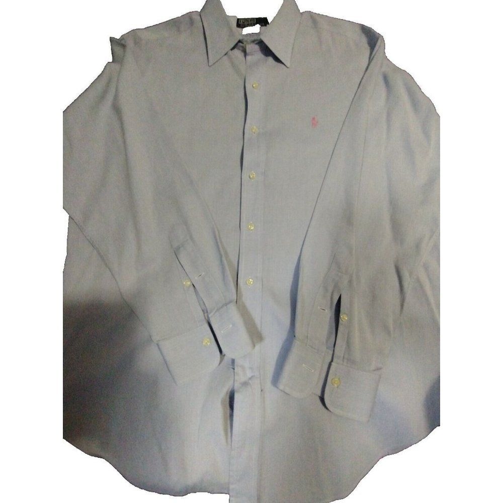 Polo Ralph Lauren Pink Pony Long Sleeve Button Blue Shirt (038)
